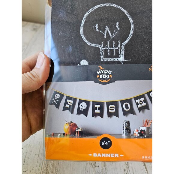 Hyde eek poison banner Halloween prop skull crossbone black party unique 5 ft ne - Picture 2 of 7